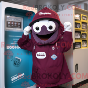Maroon Phone maskot kostume...