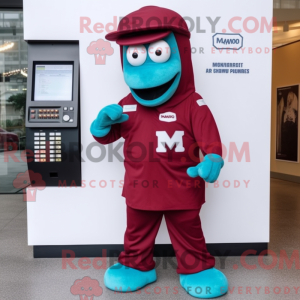 Maroon Phone maskot kostume...
