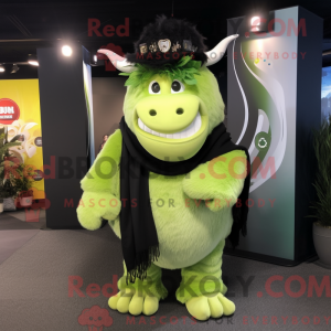 Lime Green Yak maskot...