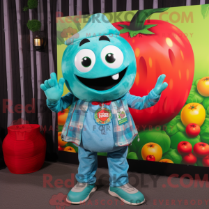 Cyan tomat maskot...