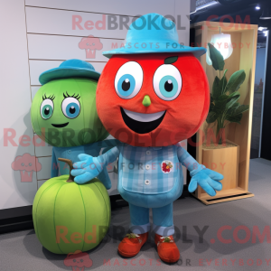 Cyan tomat maskot...