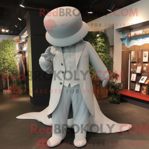 Grå Beluga Whale Maskot...
