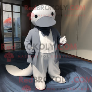 Grå Beluga Whale maskot...