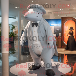 Grå Beluga Whale maskot...