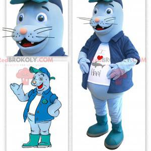 Blå sjölejon maskot - Redbrokoly.com