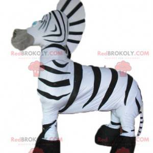 Giant and very successful black and white zebra mascot -