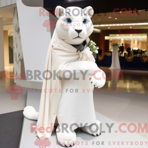 Hvit Puma-maskotdraktfigur...