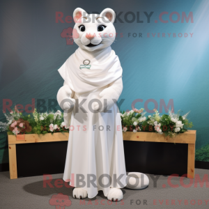 Hvit Puma-maskotdraktfigur...