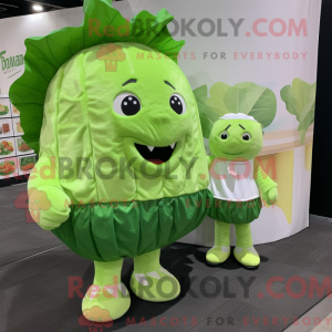 Fantasia de mascote Corned Beef e Repolho Verde com macacão e palmilhas - Mascotes de carne enlatada e repolho - RedBrokoly.com