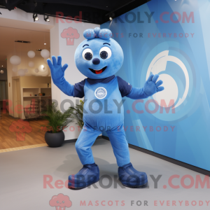 Blue Juggle maskot kostume...