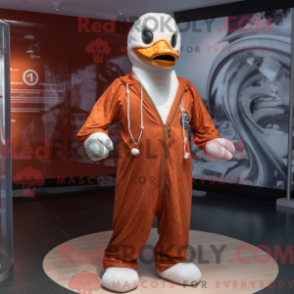 Fantasia de mascote cisnes ferrugem com macacão e colares - Cisnes mascotes - REBROKO_308258 - RedBrokoly.com