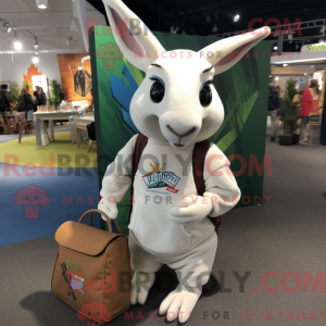 Hvid kænguru maskot kostume...