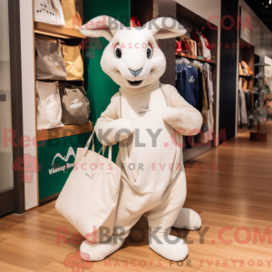 Hvid kænguru maskot kostume...