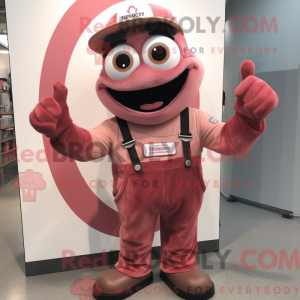 Maroon Pink mascot costume...