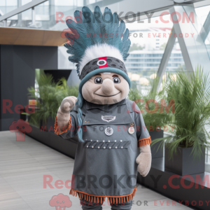 Grå Chief maskot kostume...
