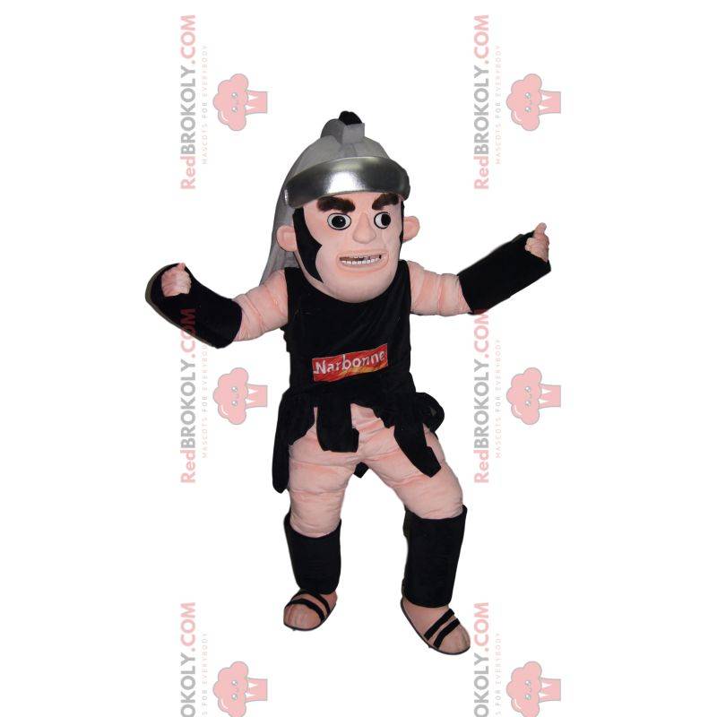 Mascote do guerreiro romano com seu capacete