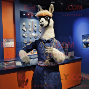 Navy Lama maskot kostume...