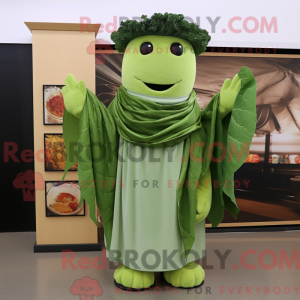 Máscara Grønn Caesar Salat com caraterísticas elegantes com macacão e traje - Mascotes da Salada Caesar - RedBrokoly.com