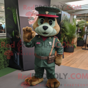 Maroon Green Beret mascot...