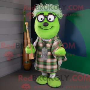 Limegrøn sækkepibe maskot...