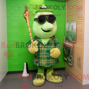 Limegrøn sækkepibe maskot...
