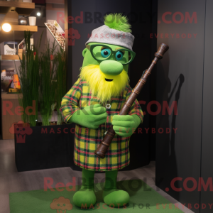 Limegrøn sækkepibe maskot...