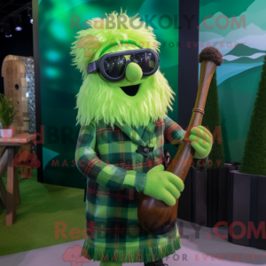 Lime Green Bagpipe mascot...