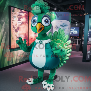 Green Peacock mascot...