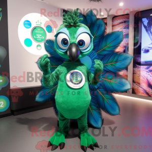 Green Peacock mascot...