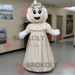 Beige jonglere maskot...