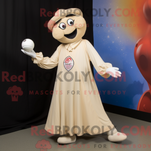 Beige Juggle mascot costume...