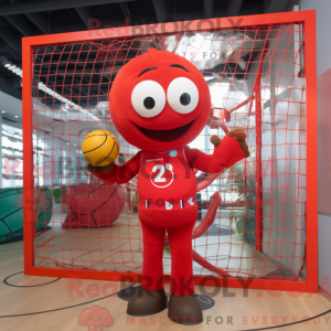 Rød Volleyball Net maskot...