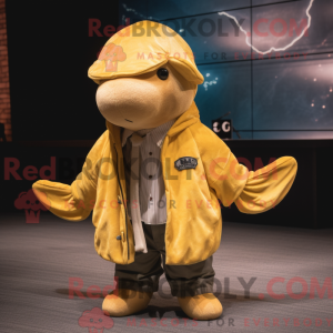Gold Humpback Whale mascot...