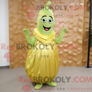 Guld agurk maskot kostume...