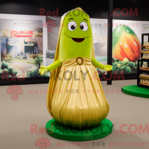 Guld agurk maskot kostume...