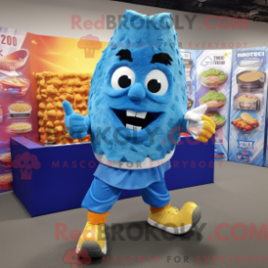 Fantasia de mascote de nachos azuis com short de corrida e luvas - Mascotes Blue Jay - REBROKO_308444 - RedBrokoly.com