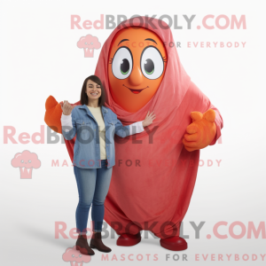 Red Apricot mascot costume...