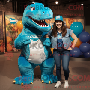 Blågrønn T Rex máscara de...