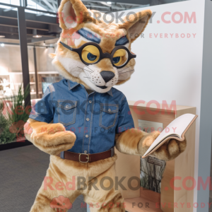 Gold Lynx-maskotdraktfigur...