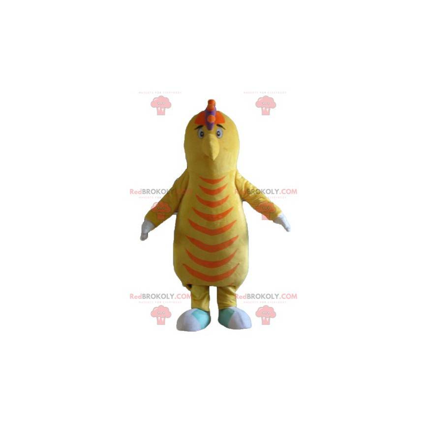 Batata mascote pássaro amarelo e laranja - Redbrokoly.com