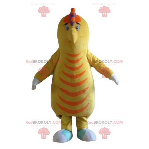 Batata mascote pássaro amarelo e laranja - Redbrokoly.com