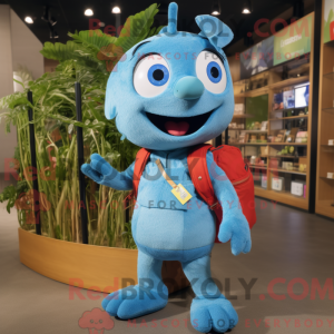 Cyan Aglet maskotdraktfigur...
