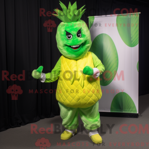 Limegrøn aas maskot kostume...