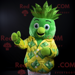 Limegrøn aas maskot kostume...