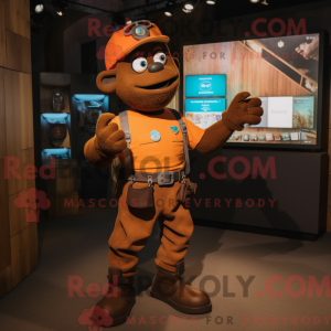 Personnage mascotte marron...