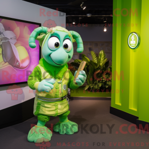 Lime Green Ram maskot...