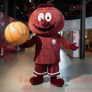 Maroon Handball Ball maskot...