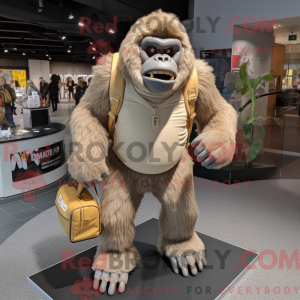 Mascotte de gorille beige...