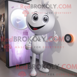 Sølv plomme maskot drakt...