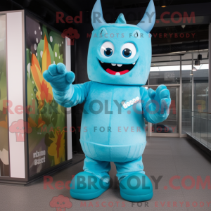 Cyan Queen maskotdraktfigur...